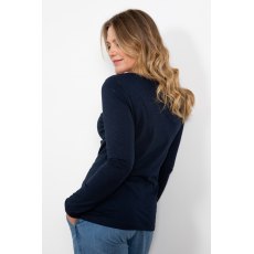 Lily & Me Monica Plain Slub Top Navy