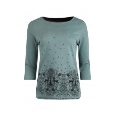 Weird Fish Telluride Print Jersey T-Shirt Stone Blue