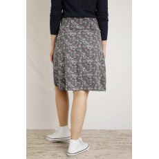 Weird Fish Malmo Organic Printed Jersey Skirt Navy