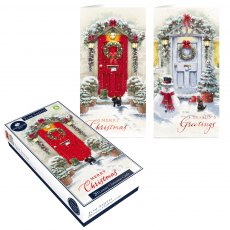 Xmas Card Luxury Slim Front Door Print 20 Pack