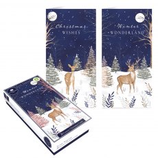 Xmas Card Luxury Slim Winter Print 20 Pack