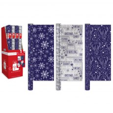 Christmas Gift Wrap Midnight Blue 4m Assorted