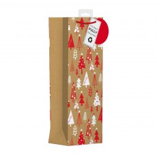 Christmas Gift Bag Kraft Trees