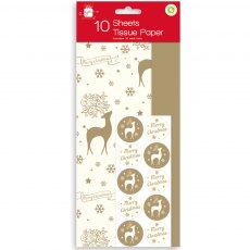 Stag & Gold Tissue Paper 10 Pack