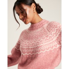 Joules Charlotte Jumper Pink Fairisle