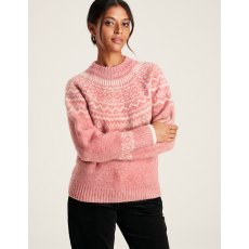 Joules Charlotte Jumper Pink Fairisle