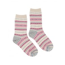 Joules Lucille Socks Oat Fairisle 4-8