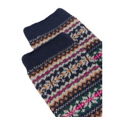 Joules Lucille Socks Navy Fairisle 4-8