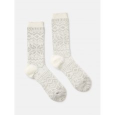 Joules Cosy Socks Size 4-8 Grey Marl