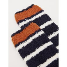 Joules Fluffy Socks Size 7-12 Navy Stripe