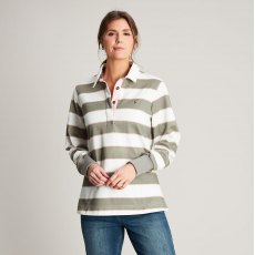 Joules Sammy Rugby Shirt Multicolour Cream/Green Stripe