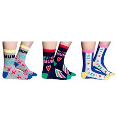 Oddsocks Cockney Spaniel Best Mum Ever! 4-8 3 Pack