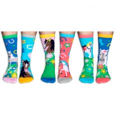 United Oddsocks Giddy Up Kids 12-5 1/2 6 Pack
