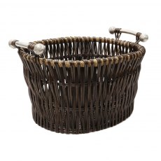 JVL Dark Vertical Weave Log Basket