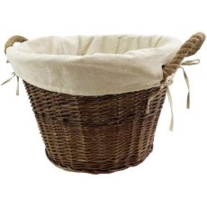 JVL Dark Lined Log Basket Medium