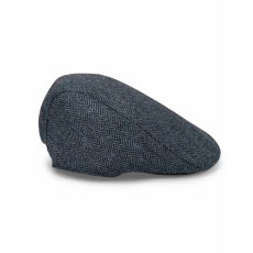 Hoggs Herringbone Tweed Cap Navy