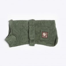 Danish Design Towelling Dog Robe Green