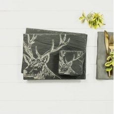 Stag Slate Coaster & Placemat Set