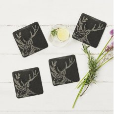 Stag Slate Coasters 4 Pack