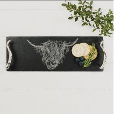 Highland Cow Slate Serving Tray Small