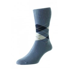 Argyle Comfort Top Sock Light Blue 6-11