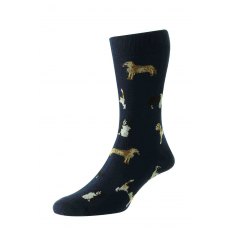 Cotton Rich Dogs Sock Navy 6-11