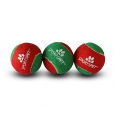 Sportspet Christmas Tennis Balls Red/Green 3 Pack