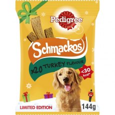 Pedigree Christmas Schmackos Dog Treats With Turkey 20 Sticks