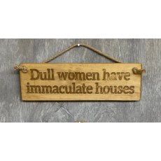 Novelty Dull Women Have Immaculate Houses Wooden Sign 30cm