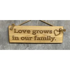Novelty Love Grows In Our Family Wooden Sign 30cm