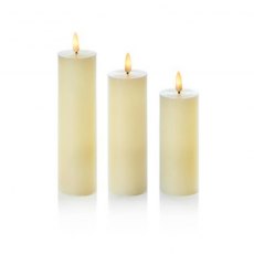 Premier Flickabright Pillar Candle 3 Pack