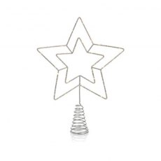 Tree Topper LED Silver Star Warm White 25cm