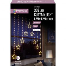 Premier Curtain Star Lights Warm White 1.2m