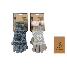 Ladies Sherpa Fleece Lined Gloves Assorted