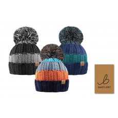 Boys Sherpa Lined Bobble Hat Assorted