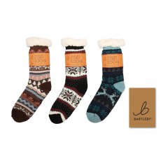 Mens Sherpa Lined Socks Assorted