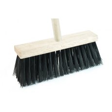 Brushware Black PVC Yard Brush With Handle 13"