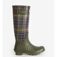 Barbour Tartan Bede Wellingtons Olive Size 8