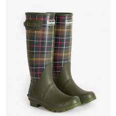 Barbour Tartan Bede Wellingtons Olive