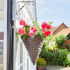 14" Hazel Faux Rattan Hanging Cone