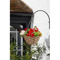 Faux Rattan Earth Braid Hanging Basket 14"