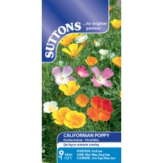 Suttons Californian Poppy Eschscholzia Vivid Mix Seeds