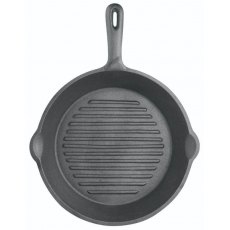 Kitchen Craft Deluxe Cast Iron Round Ribbed Grill Pan 24cm