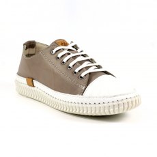 Lazy Dogz Truffle Leather Trainer Taupe