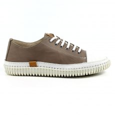 Lazy Dogz Truffle Leather Trainer Taupe