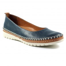 Lunar Dove Leather Pump Shoe Navy