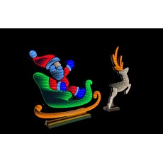 Infinity Light Santa's Sleigh With Reindeer 75cm