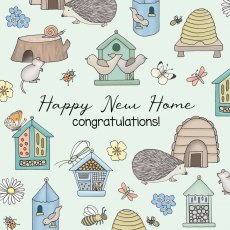 Hooli Mooli Happy New Home Ditsy Card
