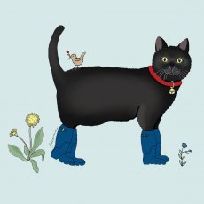 Hooli Mooli Cuddly Black Cat Card