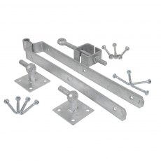 John George Field Gate Adjustable Hinge Set With Hook On Plate 12"